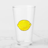 Aquarelllemon Glas (Vorderseite)