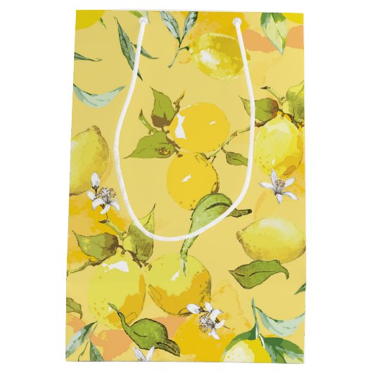 Aquarelllemon IV Mittlere Geschenktüte (Rückseite)