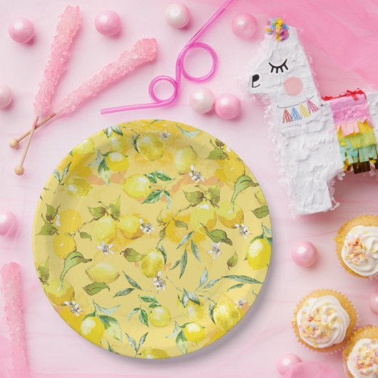 Aquarelllemon IV Pappteller (Party)