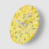 Aquarelllemon IV Runde Wanduhr (Winkel)