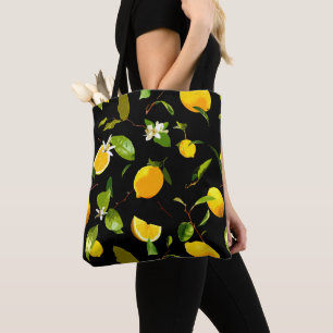 Aquarelllemon und Blätter 15 Tasche
