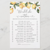 Aquarelllemon Würde sie lieber ein Bridgame (Vorderseite)