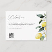 Aquarelllemonen Hochzeitsdetails Begleitkarte (Vorderseite)