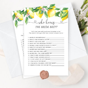 Aquarelllemonen Wer das beste Spiel der Braut kenn