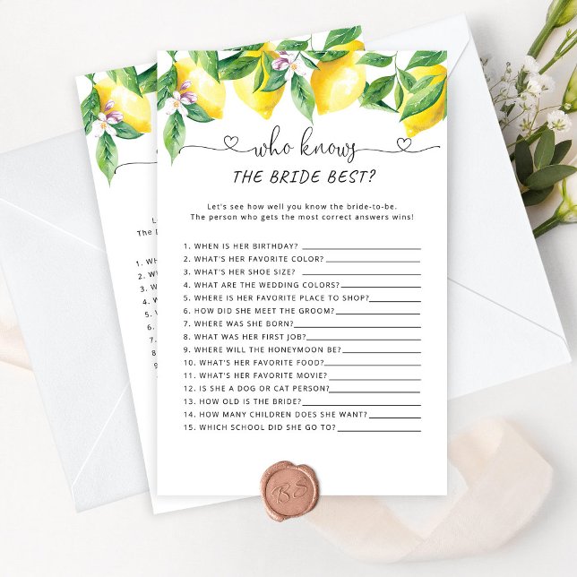 Aquarelllemonen Wer das beste Spiel der Braut kenn (Von Creator hochgeladen)