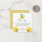 Aquarelllemons limoncello Hochzeit danke Mitteilungskarte (Vorderseite/Rückseite Beispiel)