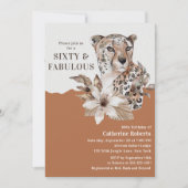 Aquarellleopard 60. Geburtstag Einladung (Vorderseite)