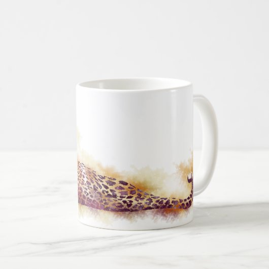 Aquarellleopard Kaffeetasse (VorderseiteRechts)