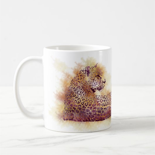 Aquarellleopard Kaffeetasse (Links)