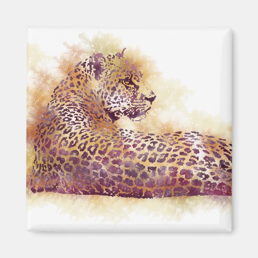 Aquarellleopard Magnet (Vorne)