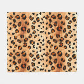 Aquarellleopard Print: Exotic Fur Textur Fleecedecke (Vorderseite (Horizontal))