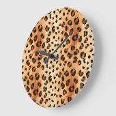 Aquarellleopard Print: Exotic Fur Textur Große Wanduhr (Winkel)