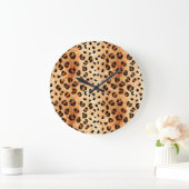 Aquarellleopard Print: Exotic Fur Textur Große Wanduhr (Zuhause)