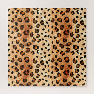 Aquarellleopard Print: Exotic Fur Textur Puzzle