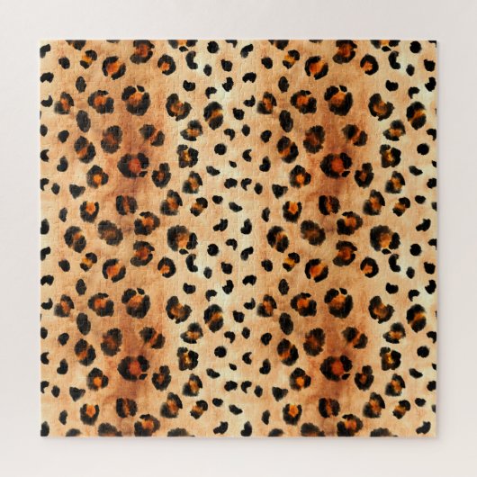 Aquarellleopard Print: Exotic Fur Textur Puzzle (Vertikal)