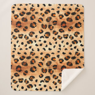 Aquarellleopard Print: Exotic Fur Textur Sherpadecke