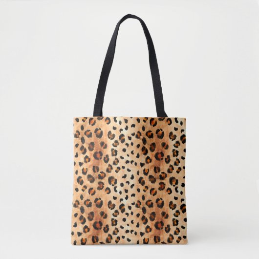 Aquarellleopard Print: Exotic Fur Textur Tasche (Vorderseite)