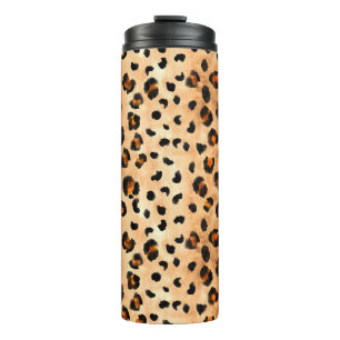 Aquarellleopard Print: Exotic Fur Textur Thermosbecher