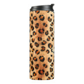 Aquarellleopard Print: Exotic Fur Textur Thermosbecher (Nach links gedreht)