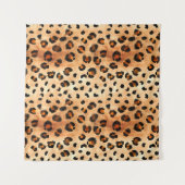 Aquarellleopard Print: Exotic Fur Textur Wandteppich (Vorderseite (Horizontal))