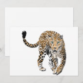 Aquarellleopard-Urwaldkatze grün gestrichen Ankündigung (Vorne/Hinten)