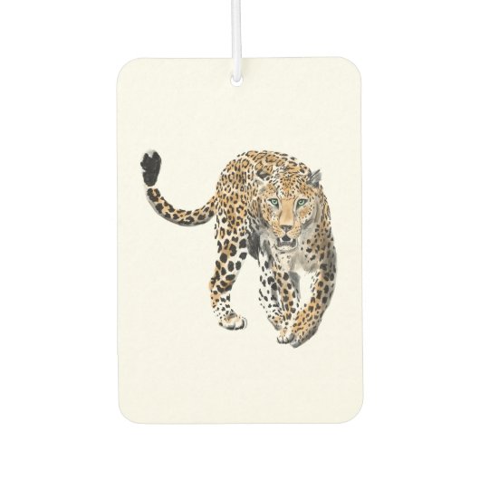 Aquarellleopard-Urwaldkatze grün gestrichen Autolufterfrischer (Vorderseite)