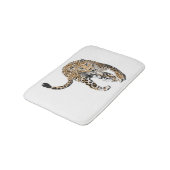 Aquarellleopard-Urwaldkatze grün gestrichen Badematte (Schrägansicht)
