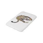 Aquarellleopard-Urwaldkatze grün gestrichen Badematte (Schrägansicht)