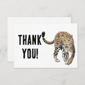 Aquarellleopard-Urwaldkatze grün gestrichen Dankeskarte (Vorne/Hinten)