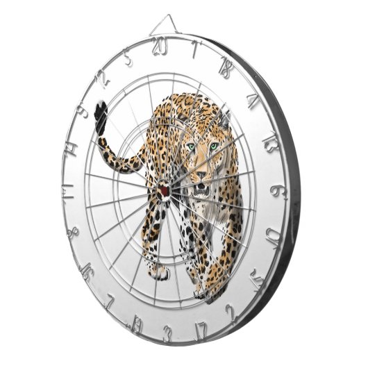 Aquarellleopard-Urwaldkatze grün gestrichen Dartscheibe (Vorderseite rechts)