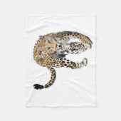 Aquarellleopard-Urwaldkatze grün gestrichen Fleecedecke (Vorderseite)