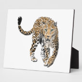 Aquarellleopard-Urwaldkatze grün gestrichen Fotoplatte (Seite)