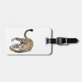 Aquarellleopard-Urwaldkatze grün gestrichen Gepäckanhänger (Vorderseite horizontal)