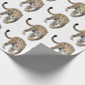 Aquarellleopard-Urwaldkatze grün gestrichen Geschenkpapier (Ecke)