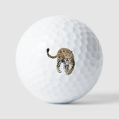 Aquarellleopard-Urwaldkatze grün gestrichen Golfball (Vorderseite)
