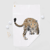 Aquarellleopard-Urwaldkatze grün gestrichen Golfhandtuch (Insitu)