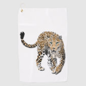 Aquarellleopard-Urwaldkatze grün gestrichen Golfhandtuch (Vorderseite)