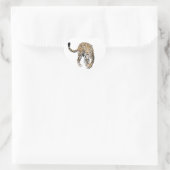 Aquarellleopard-Urwaldkatze grün gestrichen Herz-Aufkleber (Tasche)
