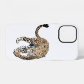 Aquarellleopard-Urwaldkatze grün gestrichen iPhone Hülle (Rückseite (Horizontal))