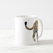 Aquarellleopard-Urwaldkatze grün gestrichen Kaffeetasse (VorderseiteRechts)