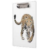 Aquarellleopard-Urwaldkatze grün gestrichen Klemmbrett (Links)