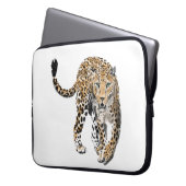 Aquarellleopard-Urwaldkatze grün gestrichen Laptopschutzhülle (Vorderseite Links)