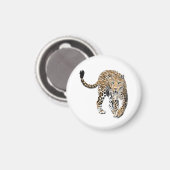 Aquarellleopard-Urwaldkatze grün gestrichen Magnet (Vorderseite/Rückseite)