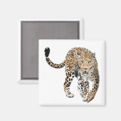 Aquarellleopard-Urwaldkatze grün gestrichen Magnet (Vorderseite/Rückseite)