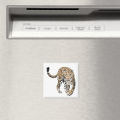 Aquarellleopard-Urwaldkatze grün gestrichen Magnet (In Situ (Geschirrspüler))