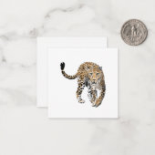 Aquarellleopard-Urwaldkatze grün gestrichen Mitteilungskarte (Vorderseite/Rückseite Beispiel)