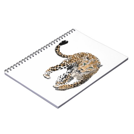 Aquarellleopard-Urwaldkatze grün gestrichen Notizblock (Linke Seite)