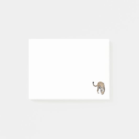 Aquarellleopard-Urwaldkatze grün gestrichen Post-it Klebezettel (Vorderseite)
