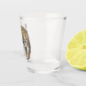 Aquarellleopard-Urwaldkatze grün gestrichen Schnapsglas (Rechts)