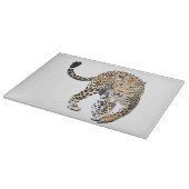 Aquarellleopard-Urwaldkatze grün gestrichen Schneidebrett (Ecke)